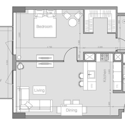 77 м² апартаменты с 1 спальней Type E, Дубай, ОАЭ