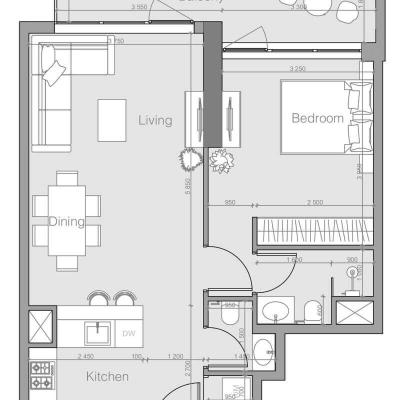 69 м² апартаменты с 1 спальней Type I, Дубай, ОАЭ