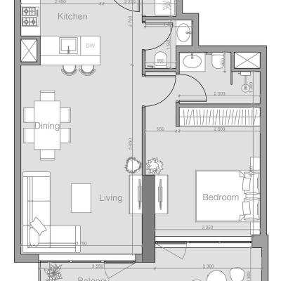 69 м² апартаменты с 1 спальней Type H, Дубай, ОАЭ