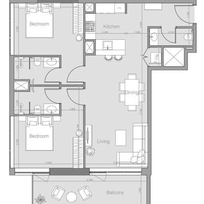 97 м² апартаменты с 2 спальнями Type D, Дубай, ОАЭ