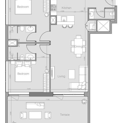 112 м² апартаменты с 2 спальнями Type A, Дубай, ОАЭ