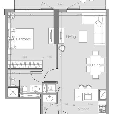 72 м² апартаменты с 1 спальней Type J, Дубай, ОАЭ