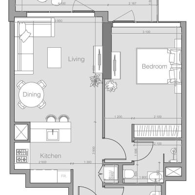 69 м² апартаменты с 1 спальней Type K, Дубай, ОАЭ
